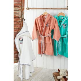 Ecocotton Melodica Pudra Organik Pamuk 13-14 Yaş Çocuk Bornozu