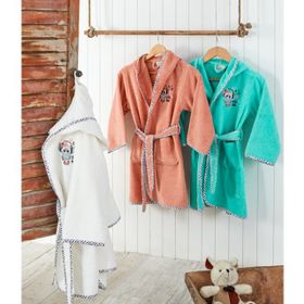 Ecocotton Melodica Pudra Organik Pamuk 13-14 Yaş Çocuk Bornozu