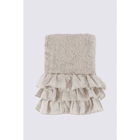 Ecocotton Miranda %100 Organik Pamuk Fırfırlı Bej 50x90 cm El Yüz Havlusu