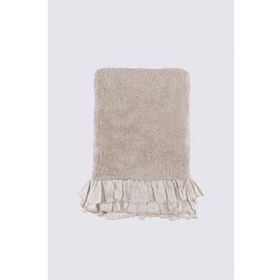 Ecocotton Miranda Bej 80x150 cm %100 Organik Pamuk Fırfırlı Banyo Havlusu