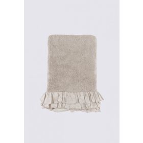 Ecocotton Miranda Bej 80x150 cm %100 Organik Pamuk Fırfırlı Banyo Havlusu