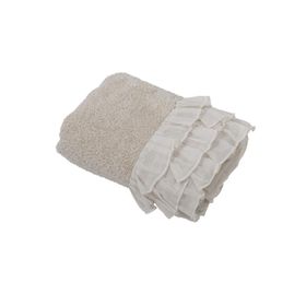 Ecocotton Miranda Bej 80x150 cm %100 Organik Pamuk Fırfırlı Banyo Havlusu