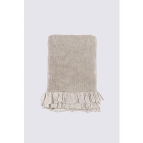 Ecocotton Miranda Bej 80x150 cm %100 Organik Pamuk Fırfırlı Banyo Havlusu