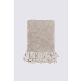 Ecocotton Miranda Bej 80x150 cm %100 Organik Pamuk Fırfırlı Banyo Havlusu