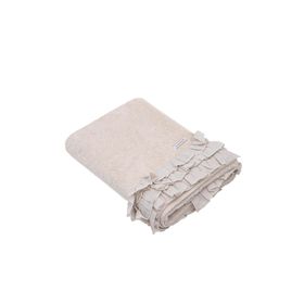 Ecocotton Miranda Bej 80x150 cm %100 Organik Pamuk Fırfırlı Banyo Havlusu