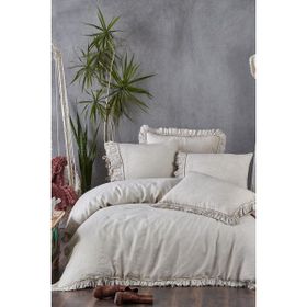 EcoCotton Miranda Bej Çift Kişilik Nevresim Takımı
