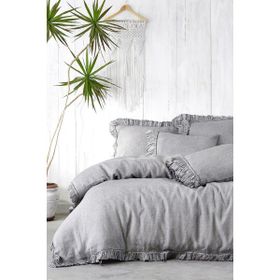 Ecocotton Miranda Gri Çift Kişilik Nevresim Takımı