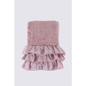 Ecocotton Miranda Organik Pamuk Fırfırlı Bej 50x90 cm El Yüz Havlusu