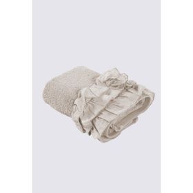 Ecocotton Miranda Organik Pamuk Fırfırlı Bej 50x90 cm El Yüz Havlusu