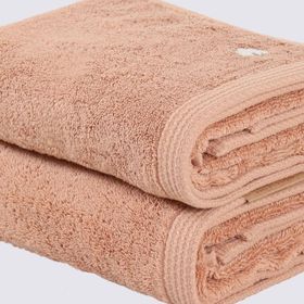 Ecocotton Pure Cotton %100 Organik Pamuk Kelebek Bordürlü Nakışlı Kahve 50x90 cm 2'li El Yüz Havlusu Seti