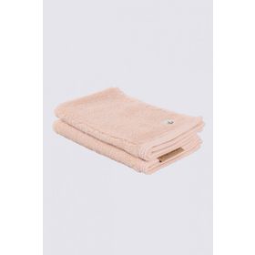Ecocotton Pure Cotton %100 Organik Pamuk Kelebek Bordürlü Nakışlı Pudra 30x50 cm 2'li El Havlusu Seti