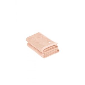 Ecocotton Pure Cotton %100 Organik Pamuk Kelebek Bordürlü Nakışlı Pudra 30x50 cm 2'li El Havlusu Seti