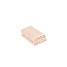 Ecocotton Pure Cotton %100 Organik Pamuk Kelebek Bordürlü Nakışlı Pudra 30x50 cm 2'li El Havlusu Seti