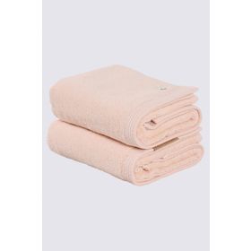 Ecocotton Pure Cotton %100 Organik Pamuk Kelebek Bordürlü Nakışlı Pudra 50x90 cm 2'li El Yüz Havlusu Seti