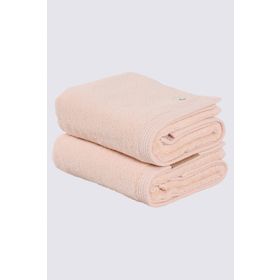 Ecocotton Pure Cotton %100 Organik Pamuk Kelebek Bordürlü Nakışlı Pudra 50x90 cm 2'li El Yüz Havlusu Seti
