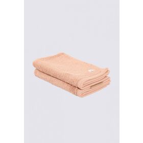 Ecocotton Pure Cotton 2'li %100 Organik Pamuk Kelebek Bordürlü Nakışlı Kahve 30x50 cm El Havlusu Seti