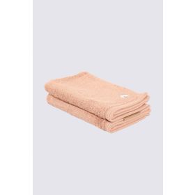 Ecocotton Pure Cotton 2'li %100 Organik Pamuk Kelebek Bordürlü Nakışlı Kahve 30x50 cm El Havlusu Seti