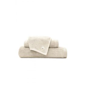 Ecocotton Pure Cotton Organik Pamuk Kelebek Bordürlü Nakışlı Bej 3'lü Havlu Seti