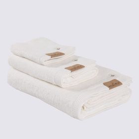 Ecocotton Pure Cotton Organik Pamuk Kelebek Bordürlü Nakışlı Krem Usa 3'lü Havlu Seti