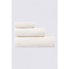 Ecocotton Pure Cotton Organik Pamuk Kelebek Bordürlü Nakışlı Krem Usa 3'lü Havlu Seti