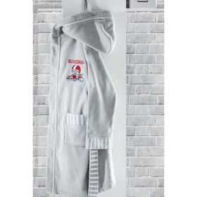 Ecocotton Racer Gri Organik Pamuk 11-12 Yaş Çocuk Bornozu
