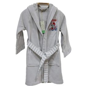 Ecocotton Racer Gri Organik Pamuk 11-12 Yaş Çocuk Bornozu