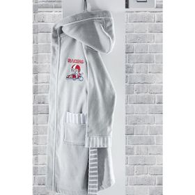 Ecocotton Racer Gri Organik Pamuk 11-12 Yaş Çocuk Bornozu