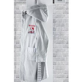 Ecocotton Racer Gri Organik Pamuk 11-12 Yaş Çocuk Bornozu