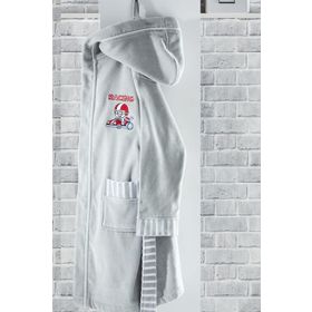 Ecocotton Racer Gri Organik Pamuk 13-14 Yaş Çocuk Bornozu