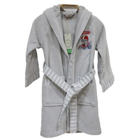Ecocotton Racer Gri Organik Pamuk 13-14 Yaş Çocuk Bornozu