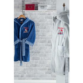 Ecocotton Racer Gri Organik Pamuk Çocuk Bornozu