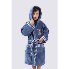 Ecocotton Racer Mavi Erkek Çocuk Bornoz