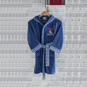 Ecocotton Racer Mavi Organik Pamuk 11-12 Yaş Çocuk Bornozu