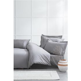 Ecocotton Rana Battal Boy %100 Organik Pamuk 300 TC Saten Gri 240x220 cm Nevresim Takımı