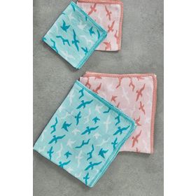 Ecocotton Turna 100*100 Cm Somon Kız Bebek Müslin Örtü Seti
