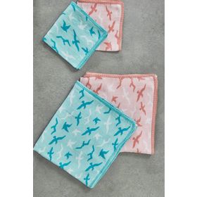 Ecocotton Turna 100*100 Cm Somon Kız Bebek Müslin Örtü Seti