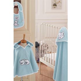Ecocotton Twin Bears Mavi Bebek Organik Panço Seti
