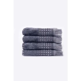 Ecocotton Zeus %100 Organik Pamuk Inject Antrasit 30x50 cm 4'lü El Havlusu Seti