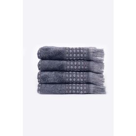 Ecocotton Zeus %100 Organik Pamuk Inject Antrasit 30x50 cm 4'lü El Havlusu Seti