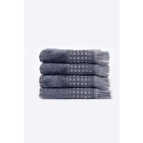 Ecocotton Zeus %100 Organik Pamuk Inject Antrasit 30x50 cm 4'lü El Havlusu Seti