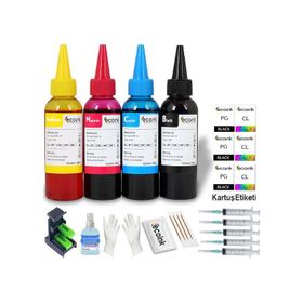 Ecoink Hp 305 Hp Deskjet 2710-2720 Uyumlu Dolum Seti 4X100 ml Renkli Siyah Kartuş