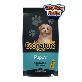 Econature Plus Puppy Kuzu Etli 13 + 2 kg Hediye Yavru Kuru Köpek Maması