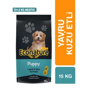 Econature Plus Puppy Kuzu Etli 13 + 2 kg Hediye Yavru Kuru Köpek Maması