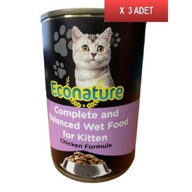 Econature Tavuk Etli Konserve Yavru 3 x 400 gr Kedi Maması