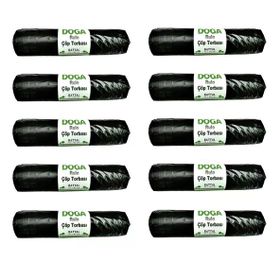 Ecoplast 300 gr 75x90 cm 10 Adetlik 1 Rulo Battal Boy Siyah Çöp Torbası Poşeti