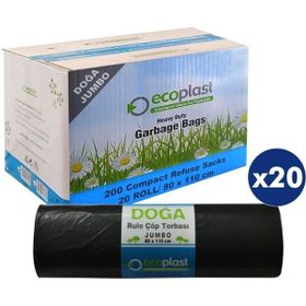 Ecoplast 400 gr 90 lt 80x110 cm 10 Adetlik 1 Rulo Battal Boy Çöp Torbası Poşeti (3 adet)