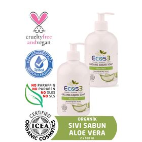 Ecos3 Aloevera Organik 2 Adet x 500 ml Sıvı Sabun