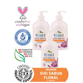 Ecos3 Floral Organik 500 ml x 3 Adet Sıvı Sabun