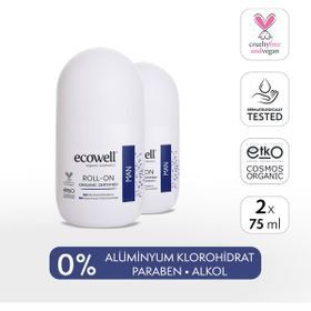 Ecowell 2x75 ml Erkek Organik Roll-On
