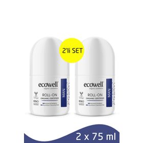 Ecowell 2x75 ml Erkek Organik Roll-On